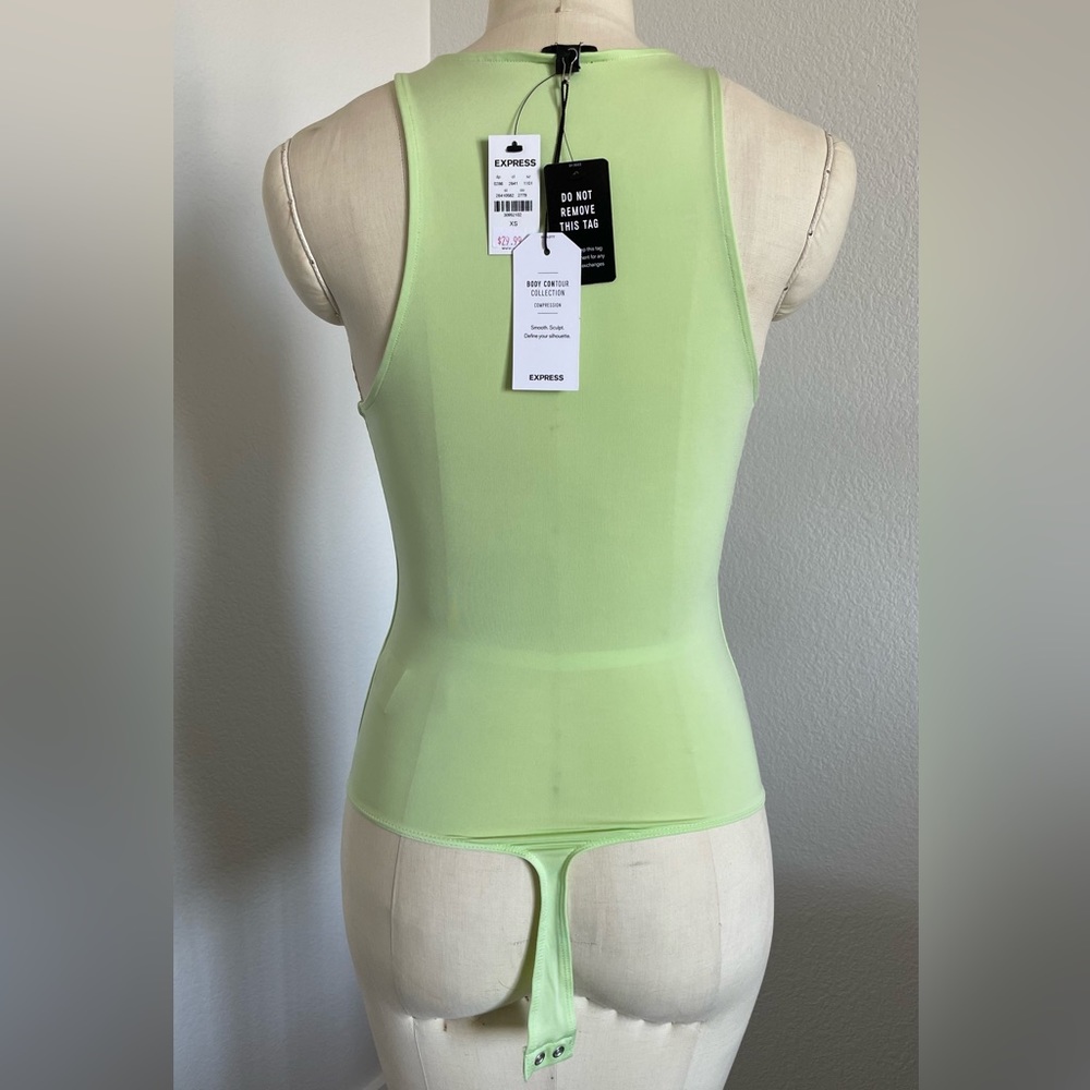 Express - Light Lime Green Bodycon Bodysuit NWT - Picture 3 of 4